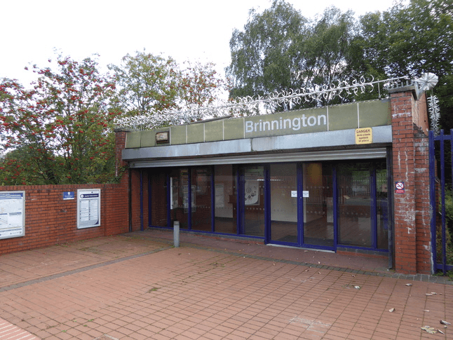 Entrance to Brinnington railway station